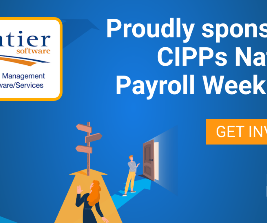 Frontier Software sponsor CIPP National Payroll Week 2024 banner. Payroll. Get involved.