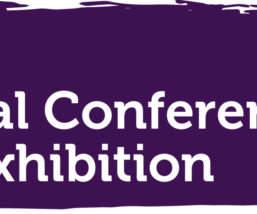 CIPD Annual Conference and Exhibition logo with white text on a purple brushstroke background.